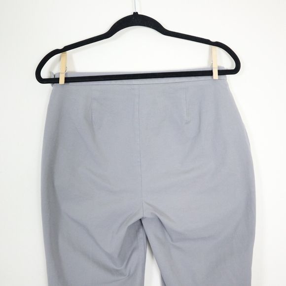 Eileen Fisher Size 8 Organic Cotton Cropped Pants Stretch Zinc Gray Flat Front - Picture 9 of 10